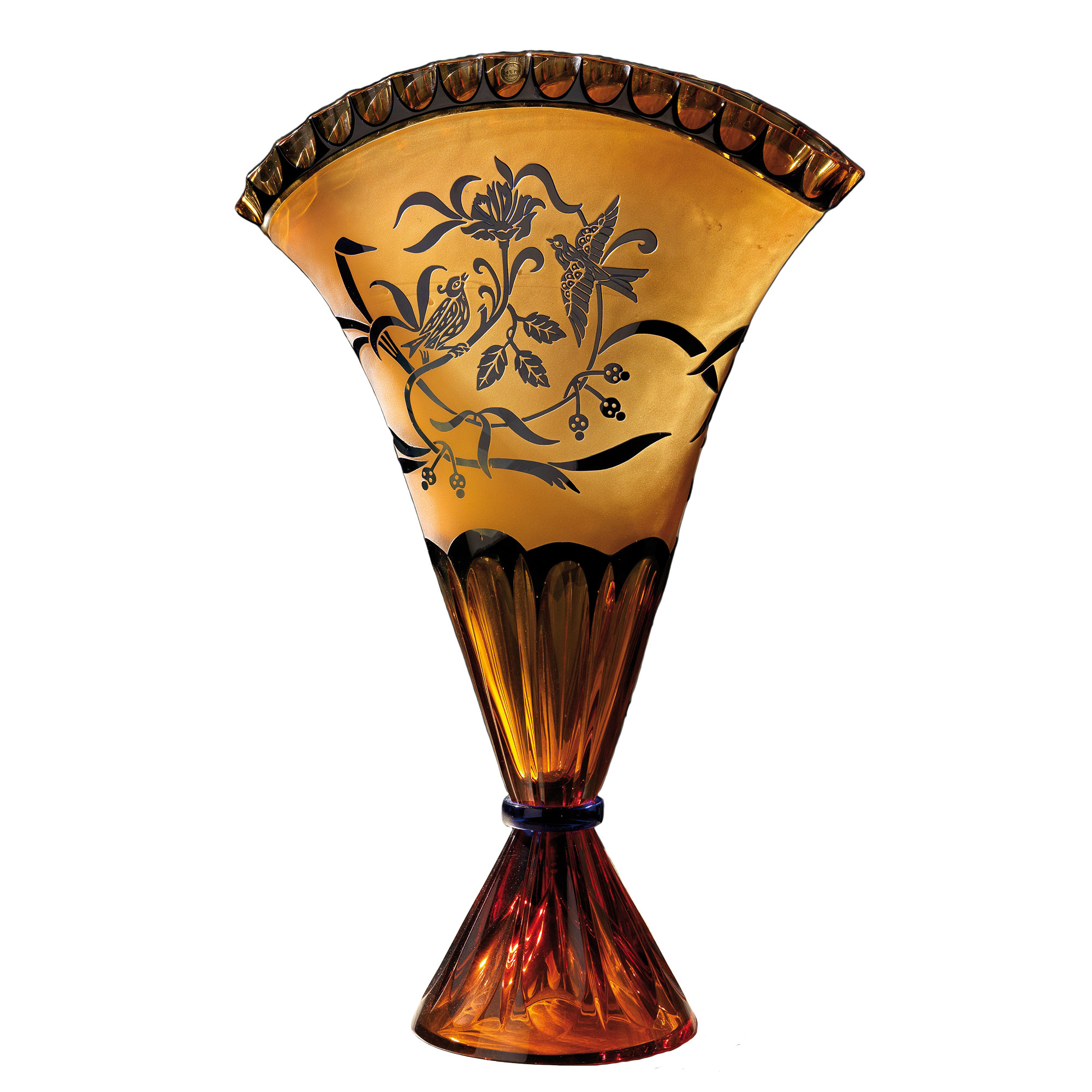 amber crystal vase