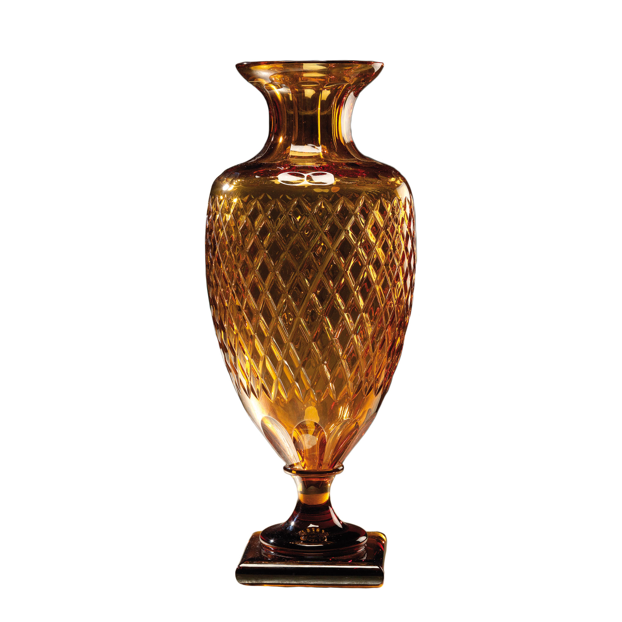 amphora crystal vase amber