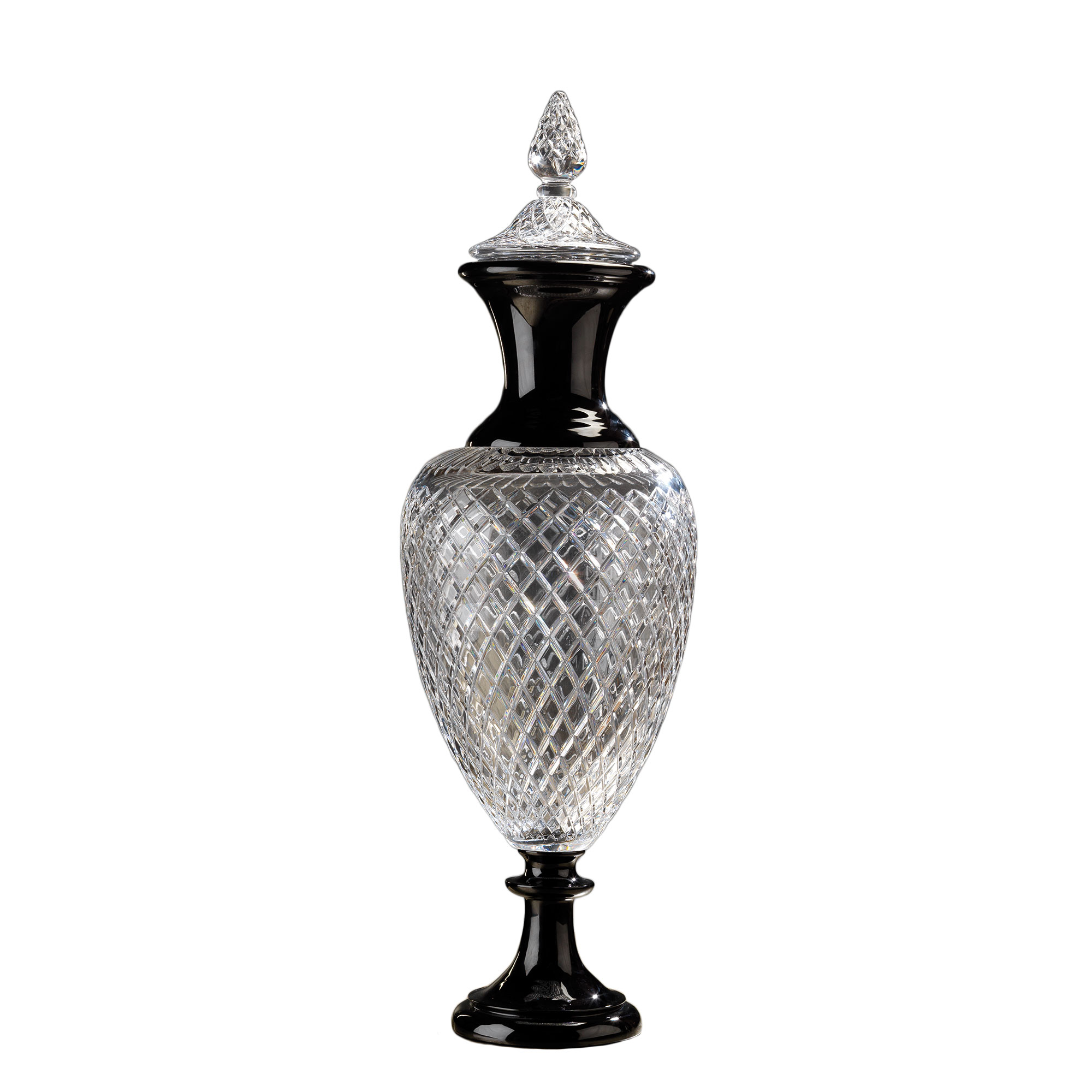 amphora crystal vase clear black