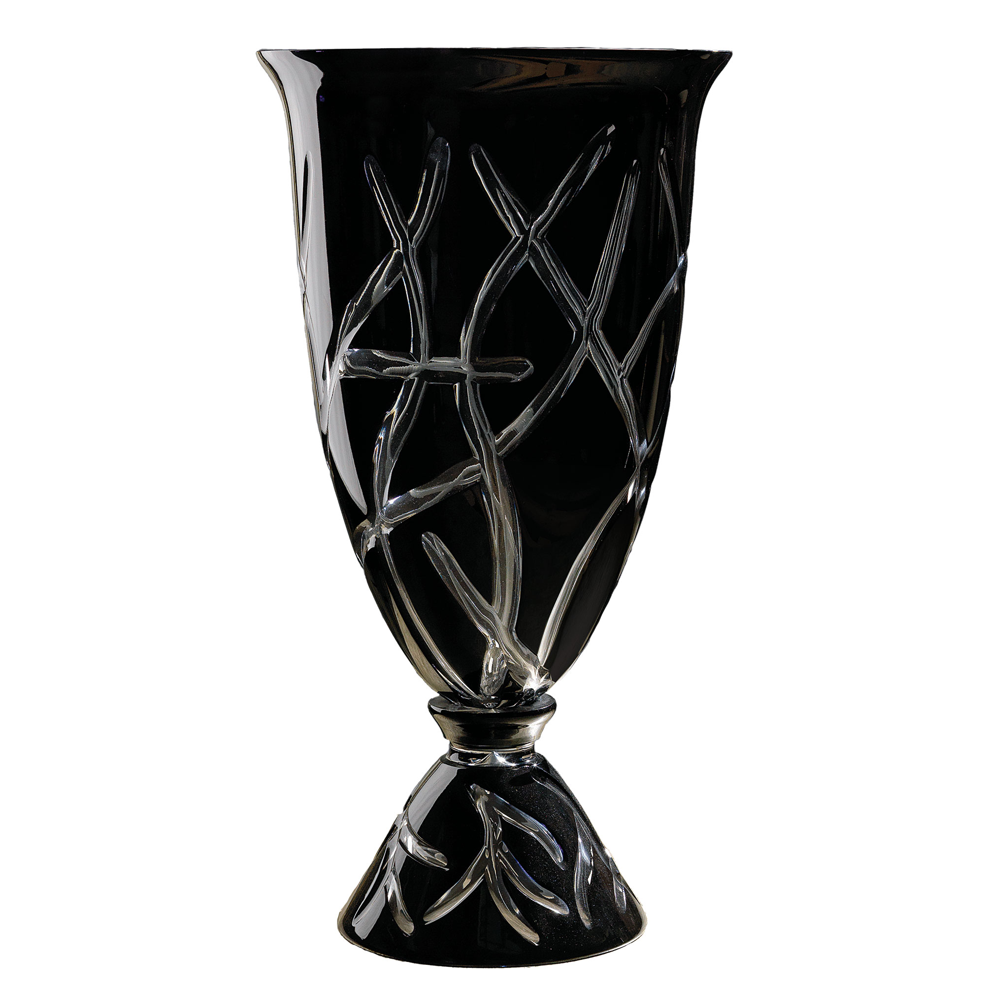 black crystal nuovacev vase