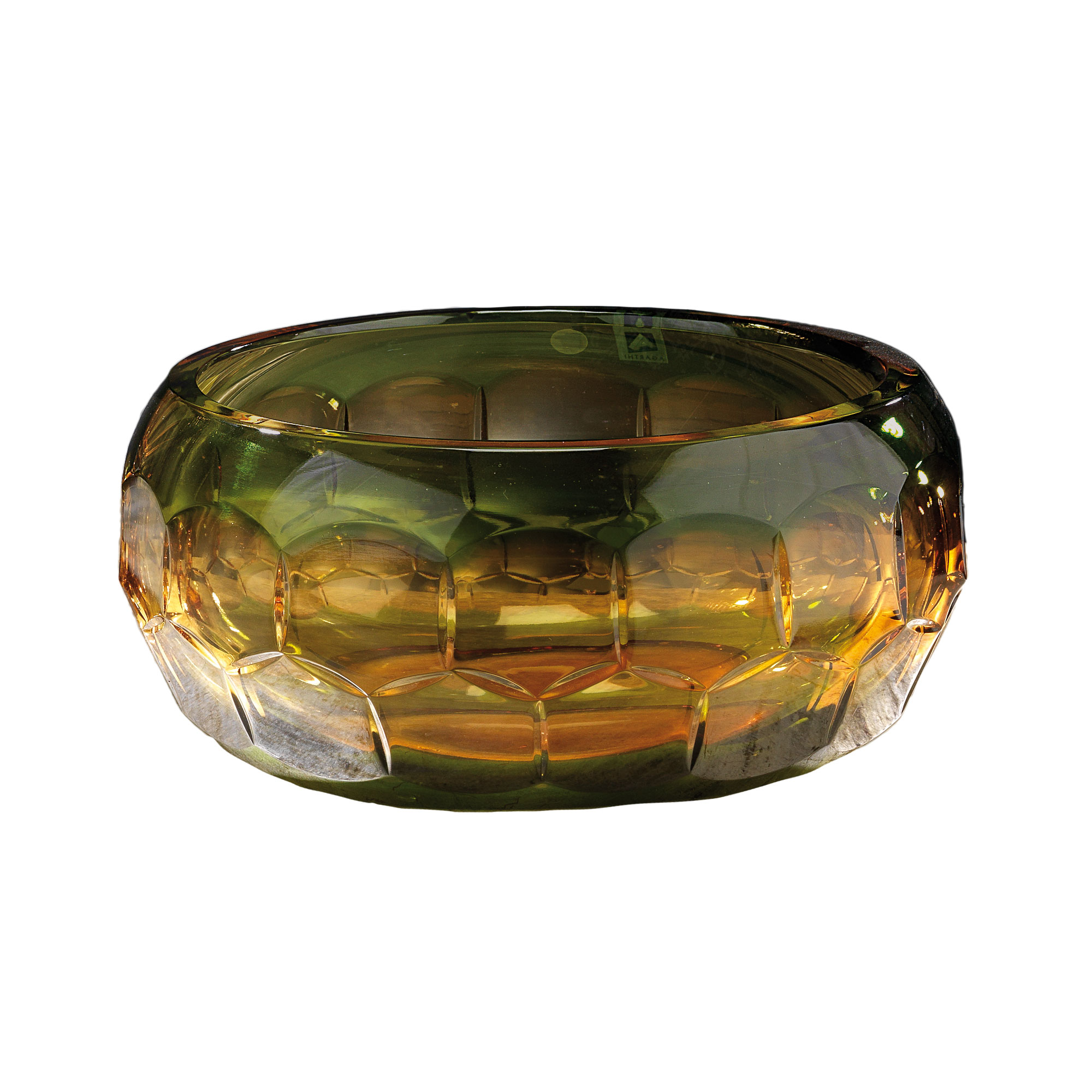 crystal bowl amber green
