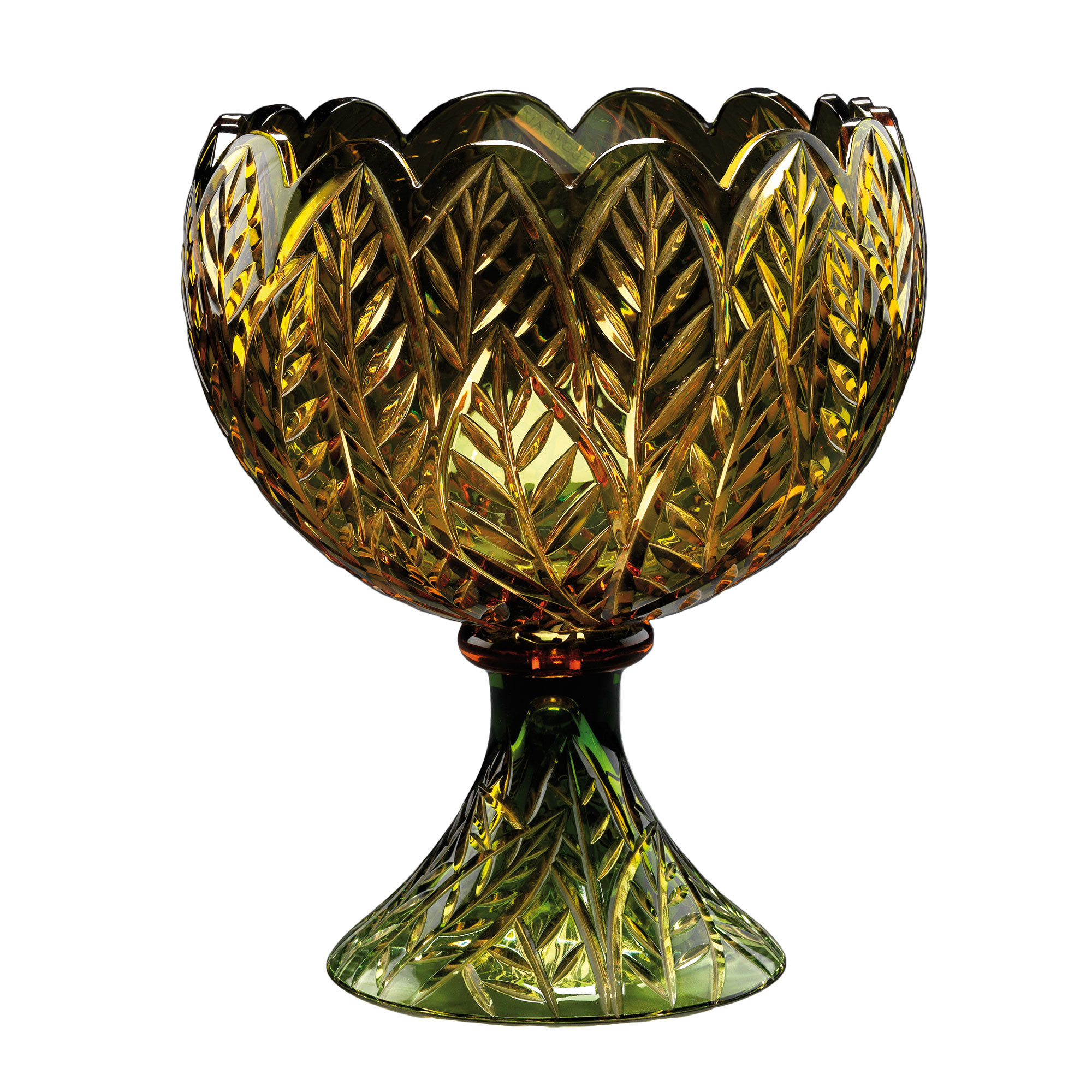 crystal cup amber green nuovacev
