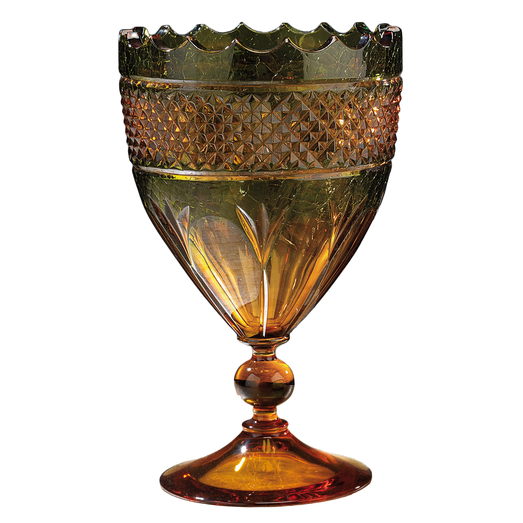 crystal cup amber green