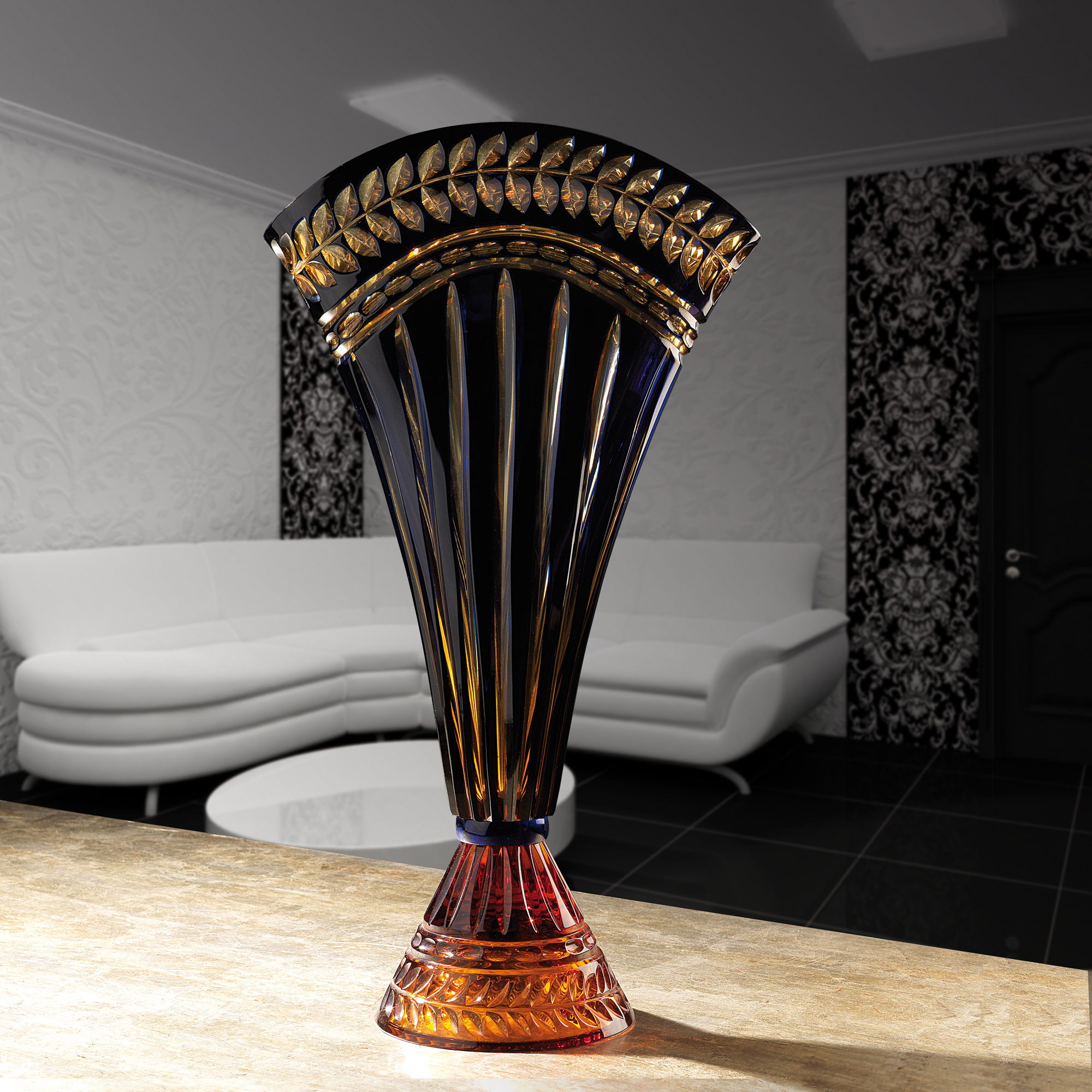 crystal fan2 vase