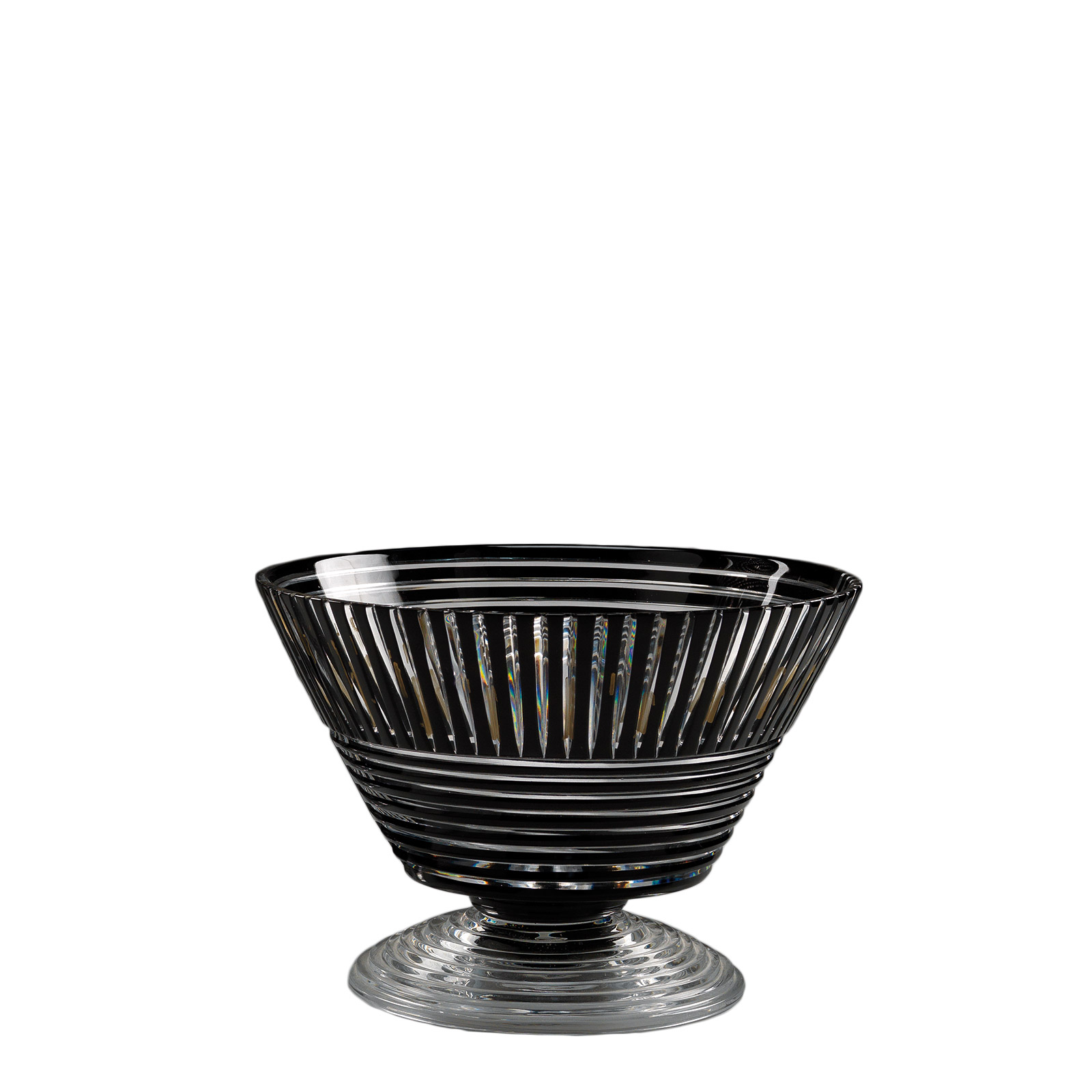 crystal footed cup clear black