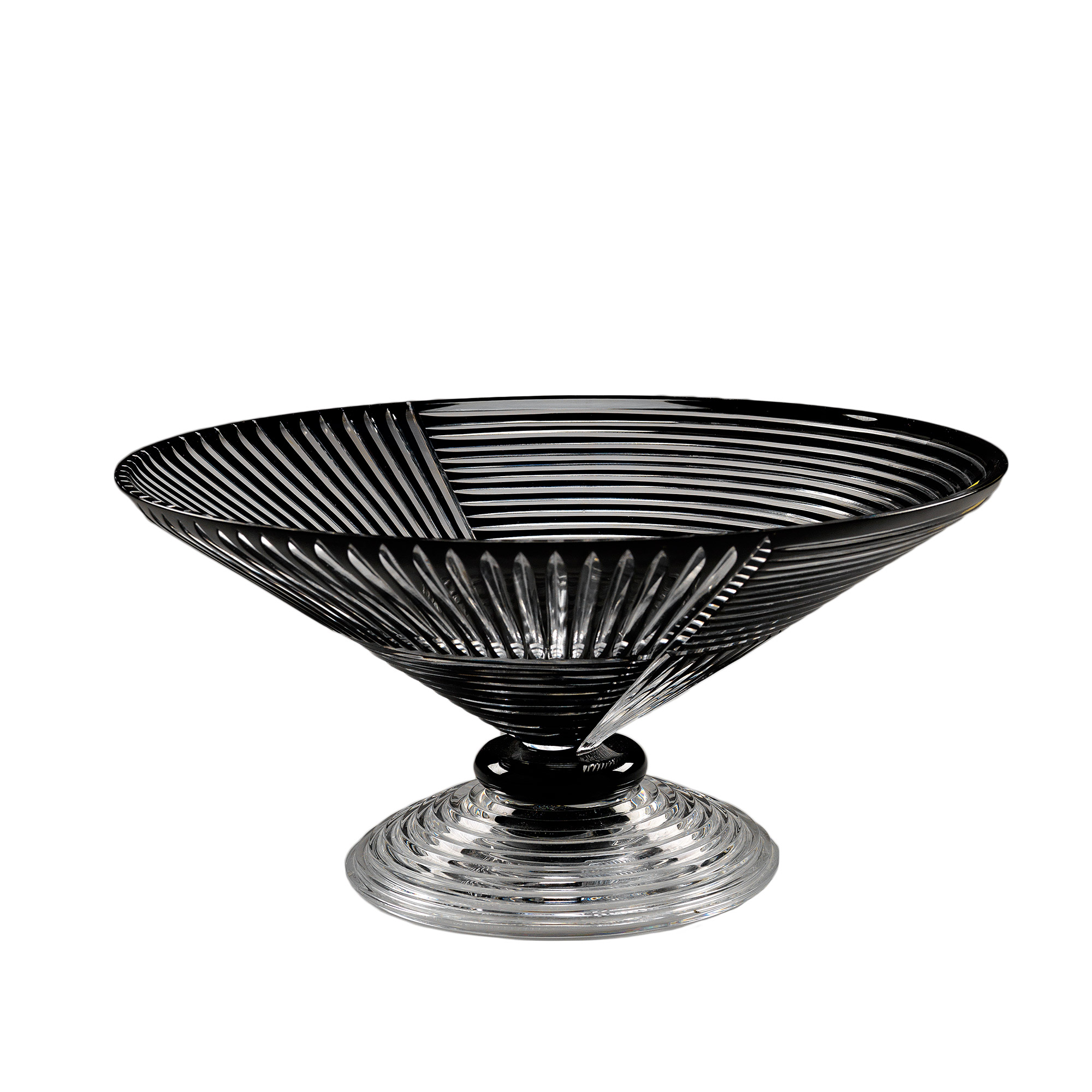 crystal footed plate clear black