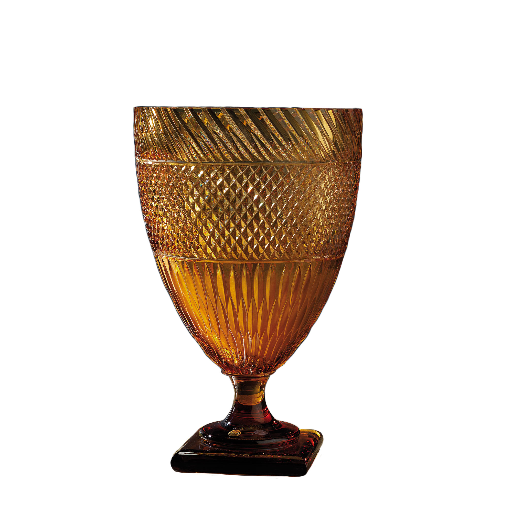 crystal goblet amber