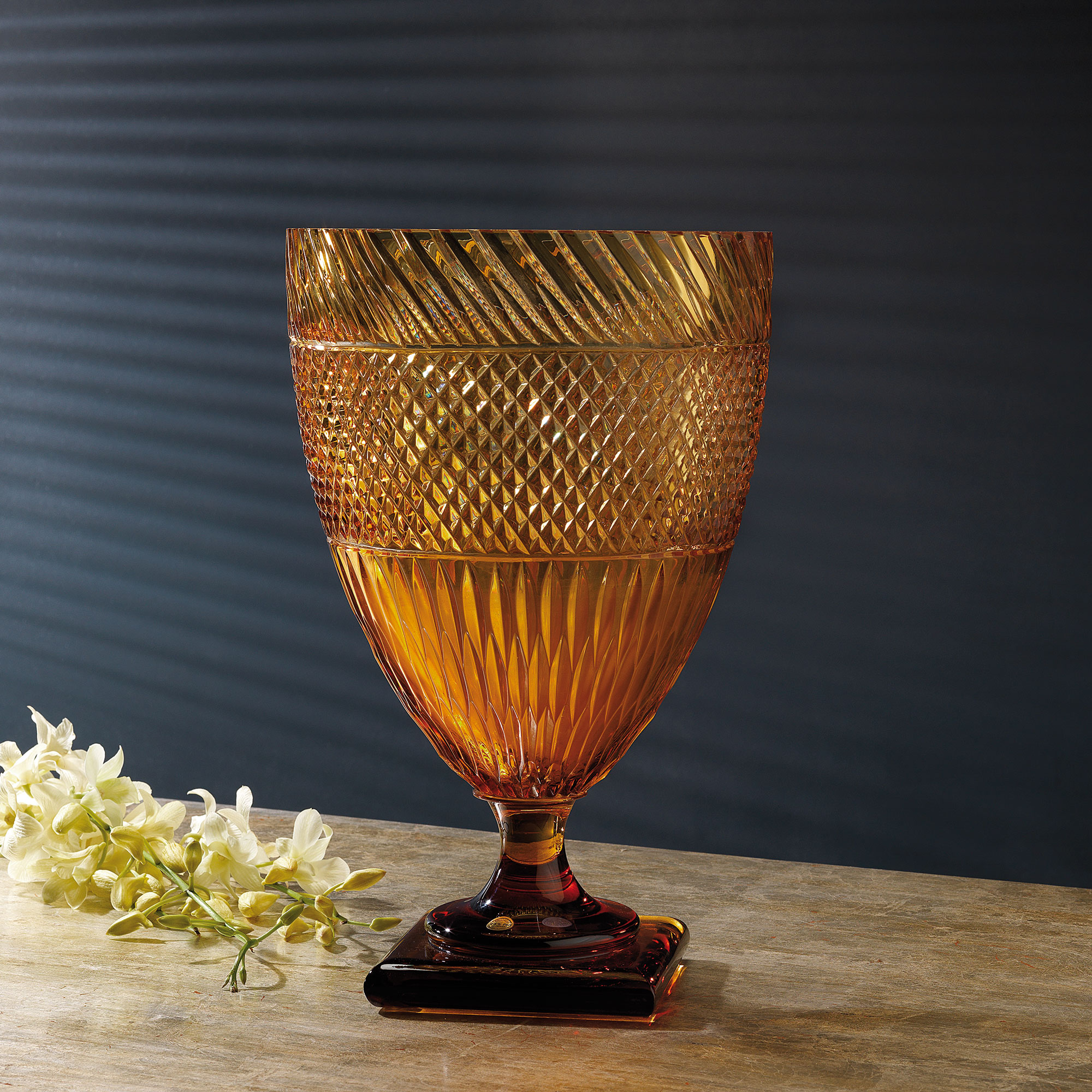 crystal goblet amber