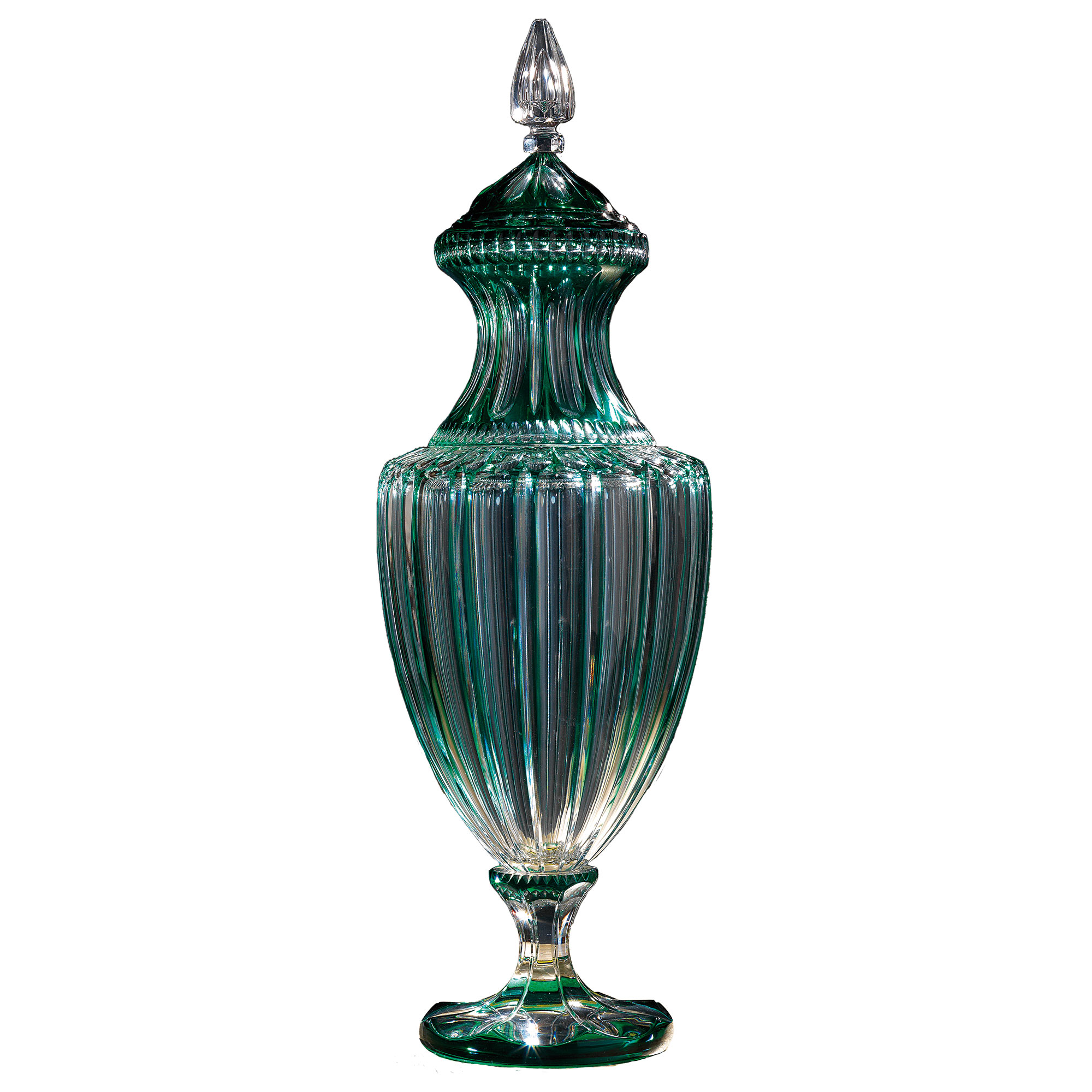 crystal vase clear green
