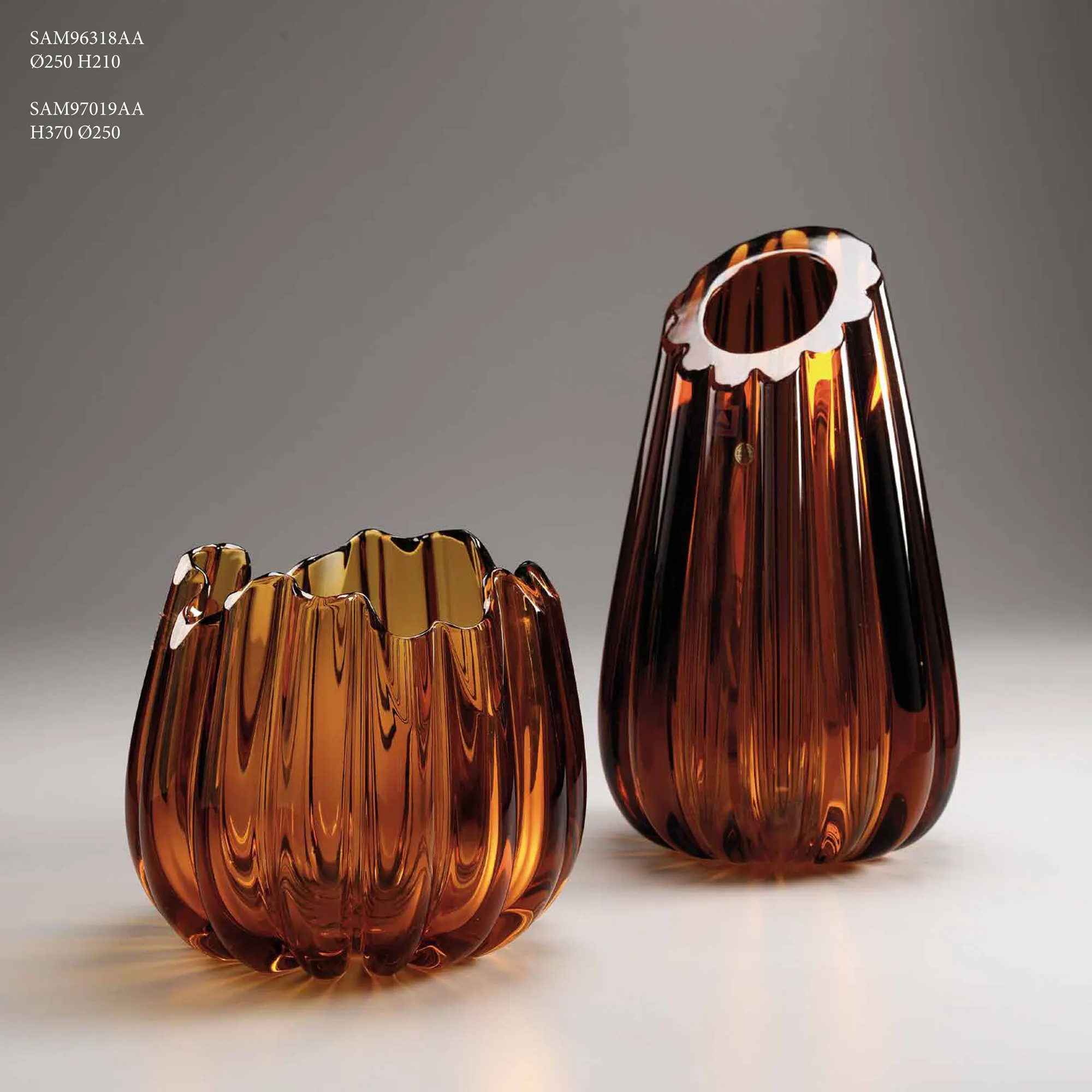 amber crystal vase centerpiece