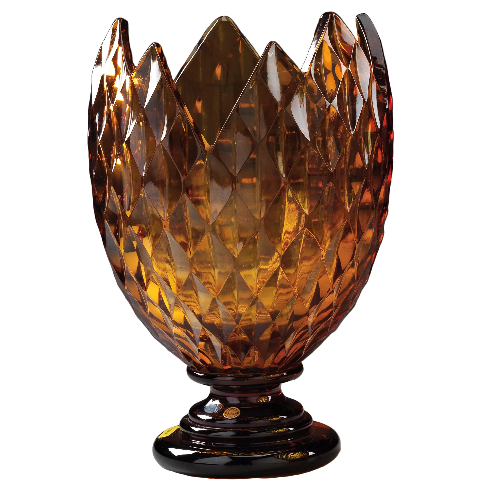 amber crystal vases egg