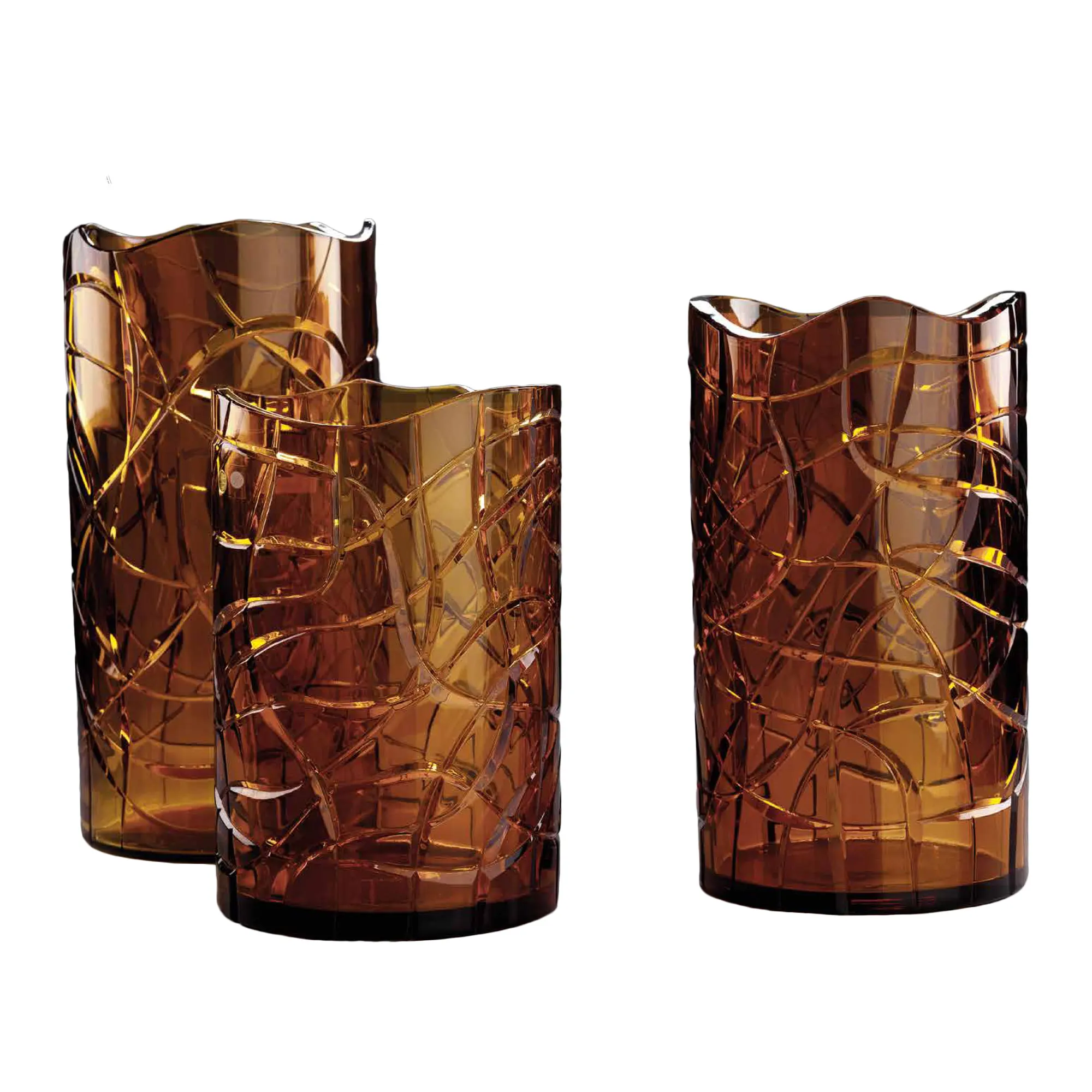 amber crystal vases