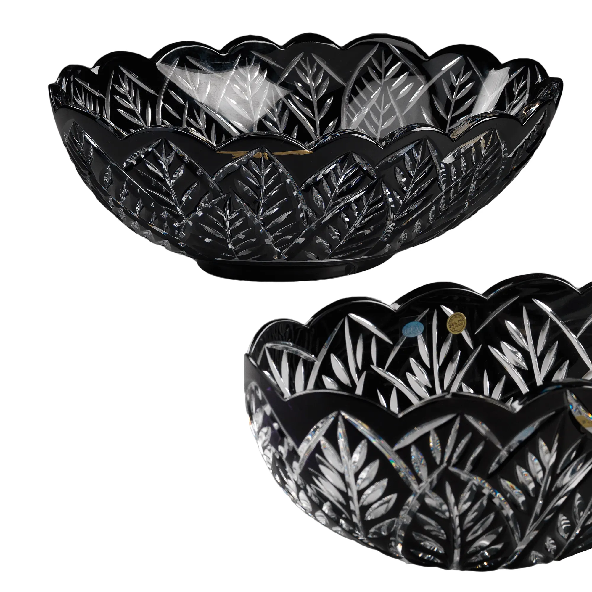 black crystal bowls