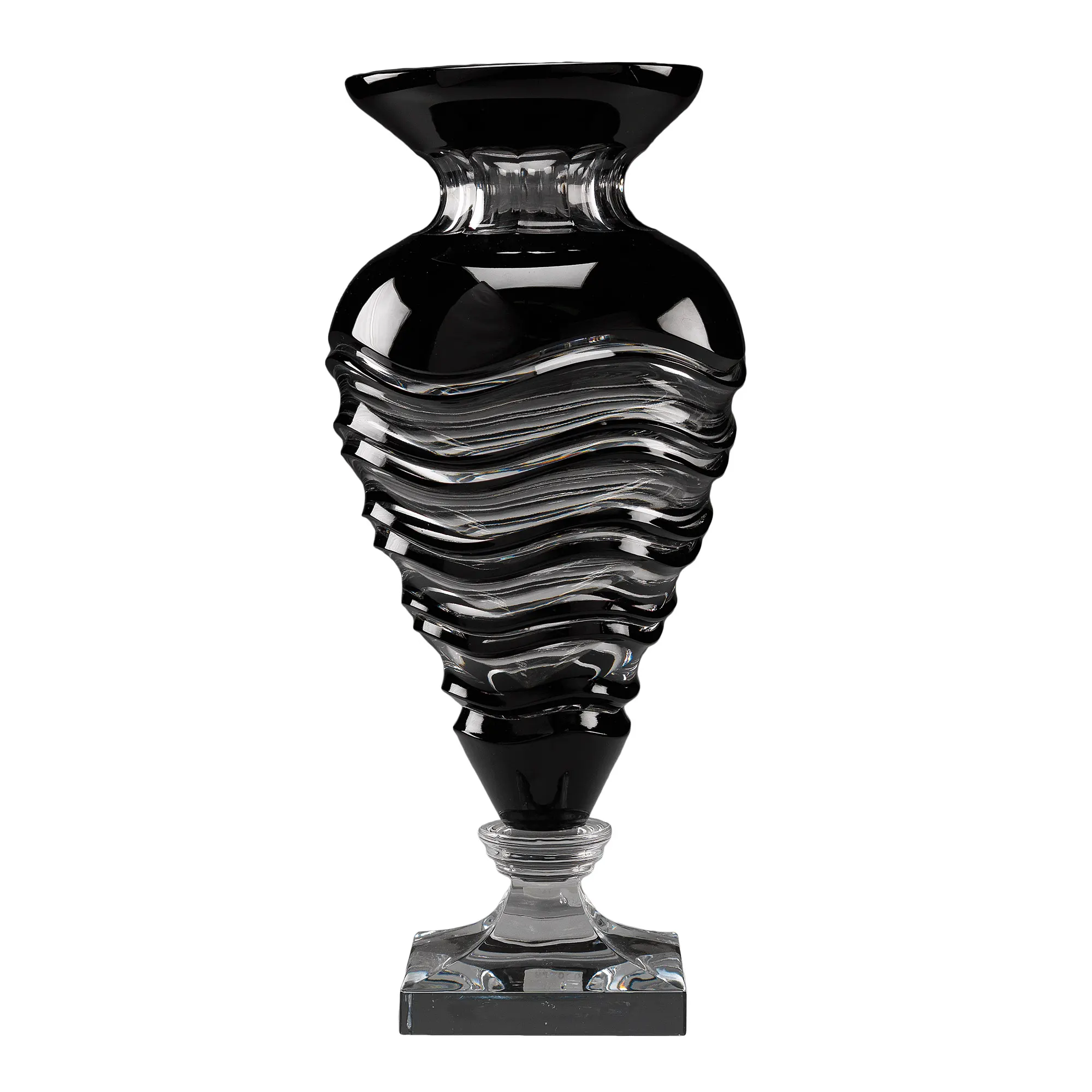 black crystal vase