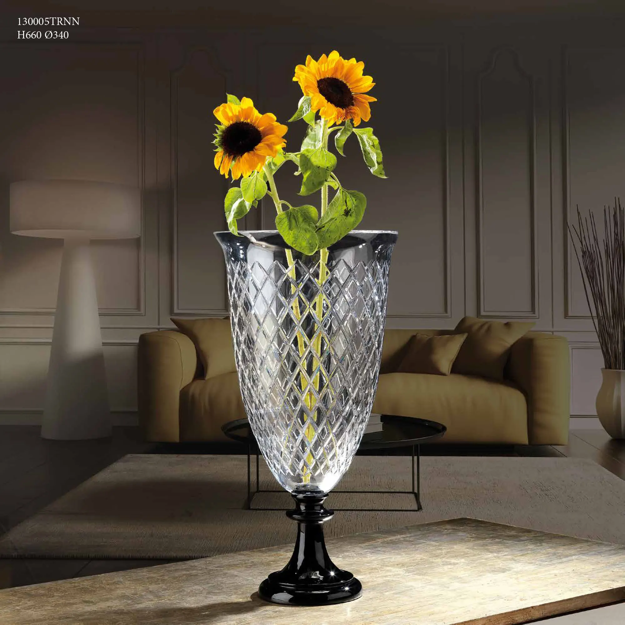 clear black vase