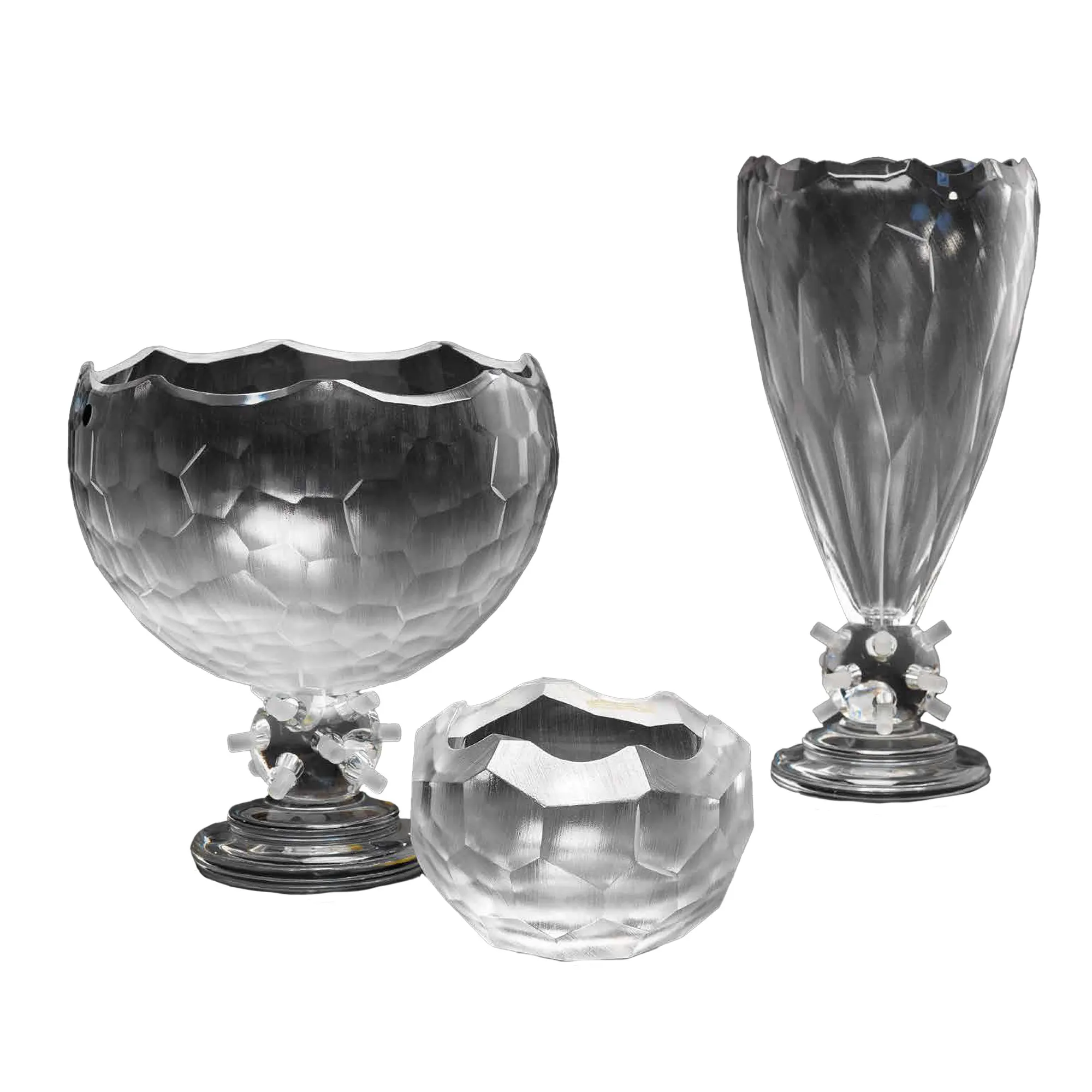 clear crystal vases