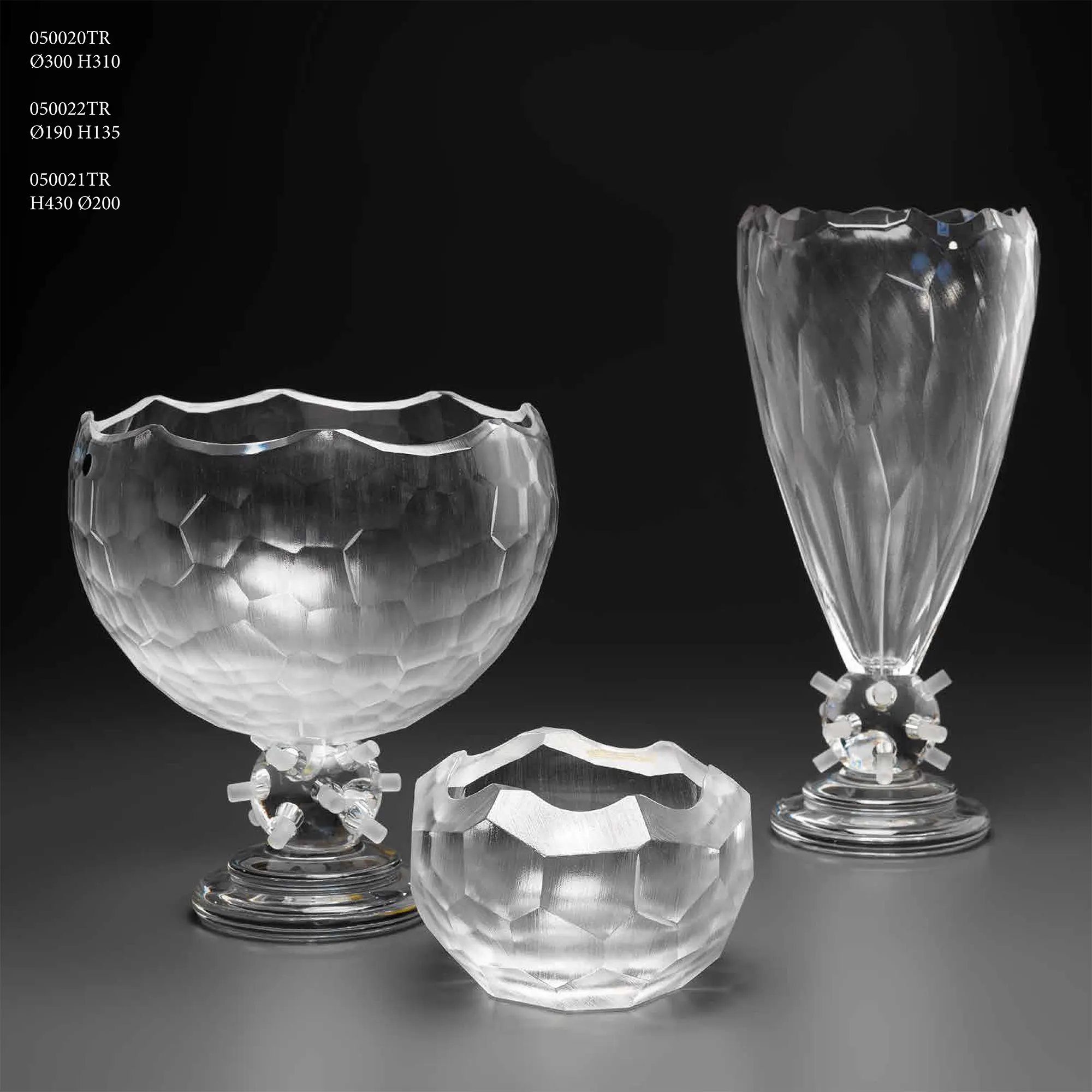 clear crystal vases