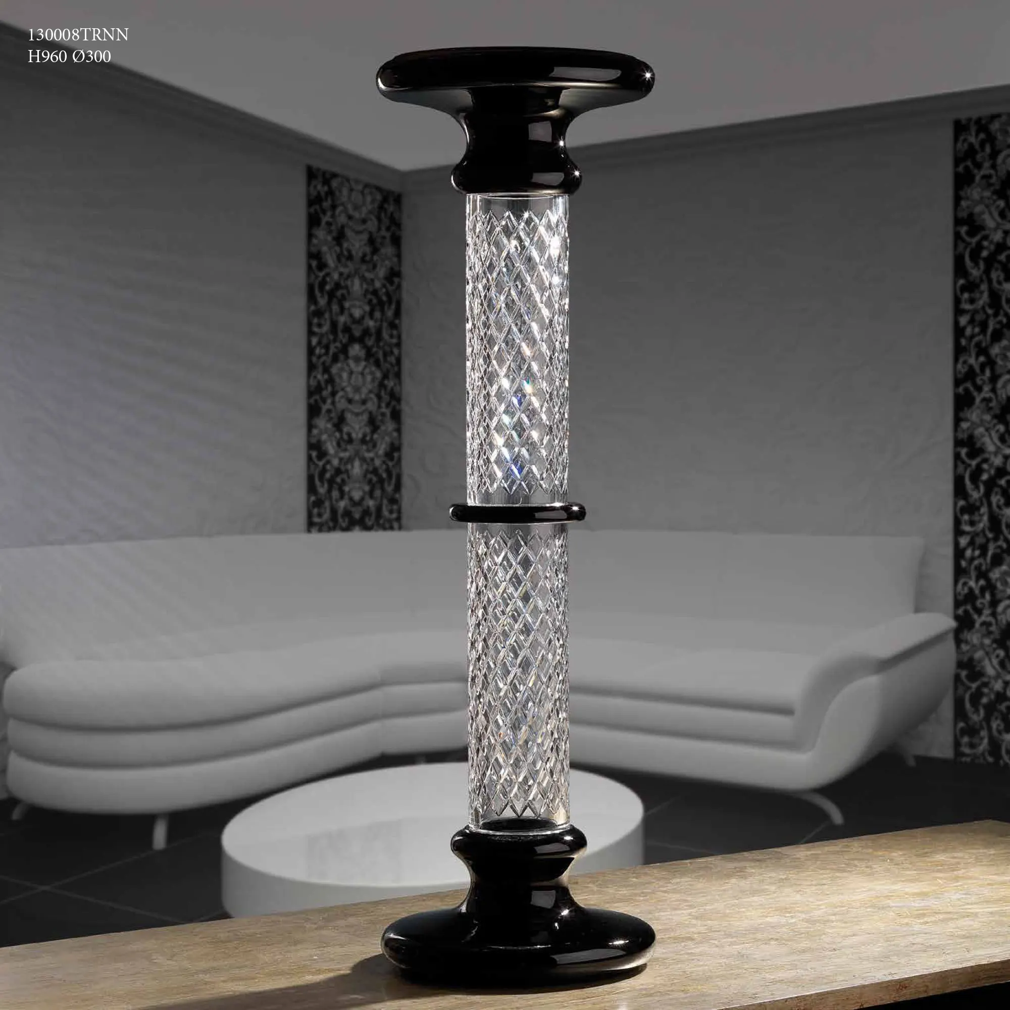 crystal column clear black