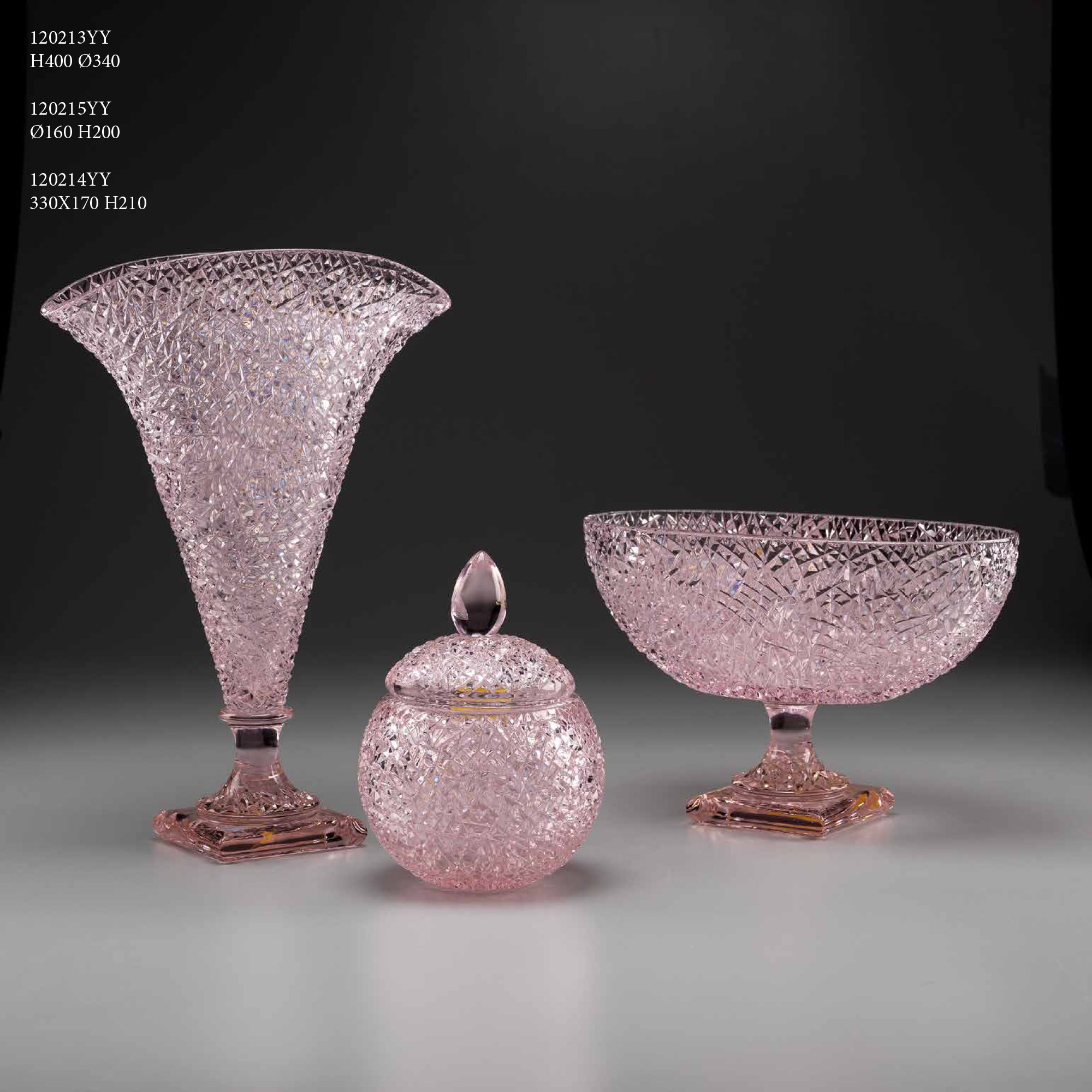 pink crystal vase