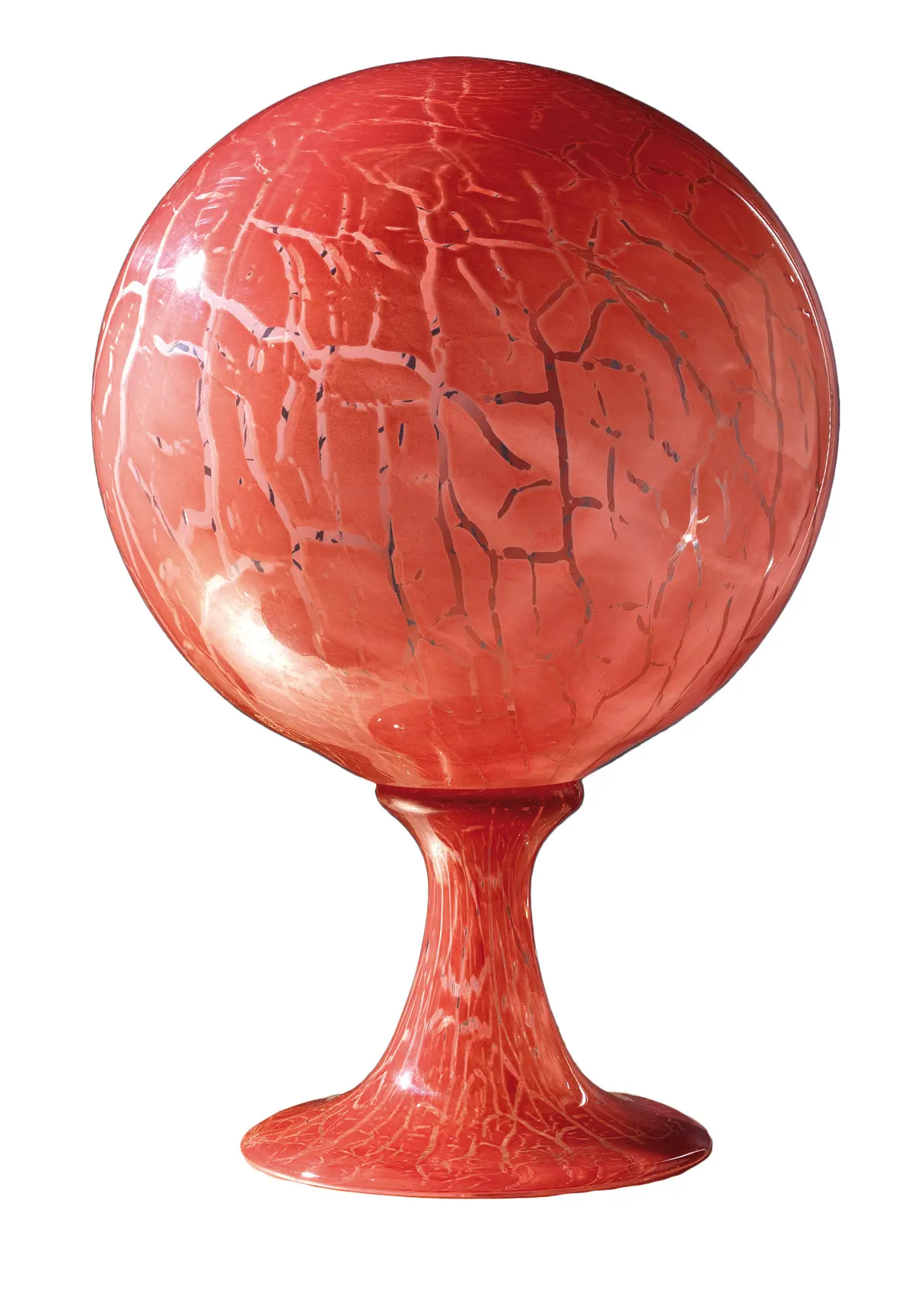 red crystal footed globe nuovacev