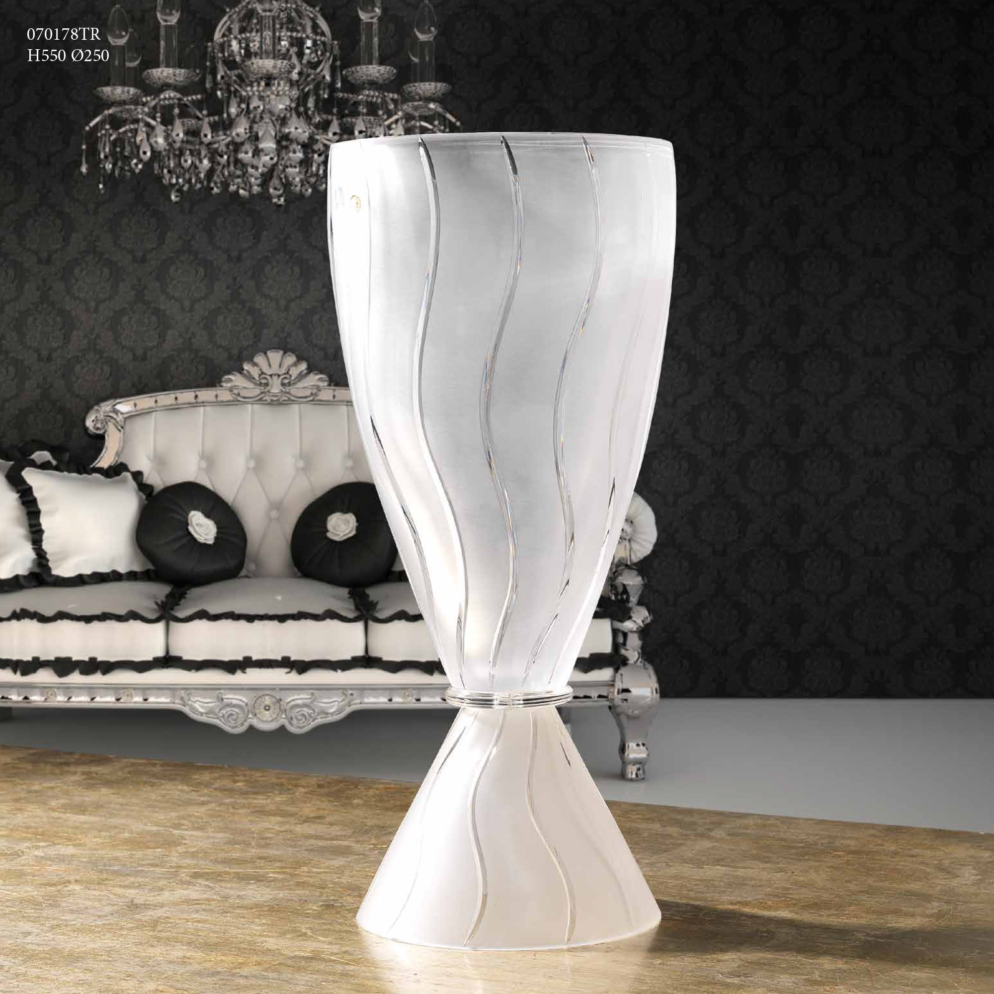 white crystal vase