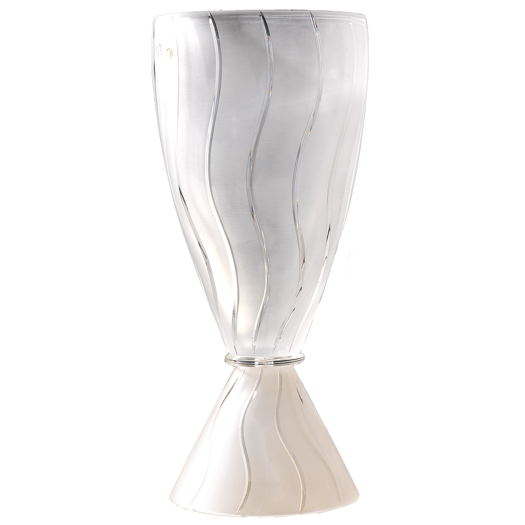 white crystal vase