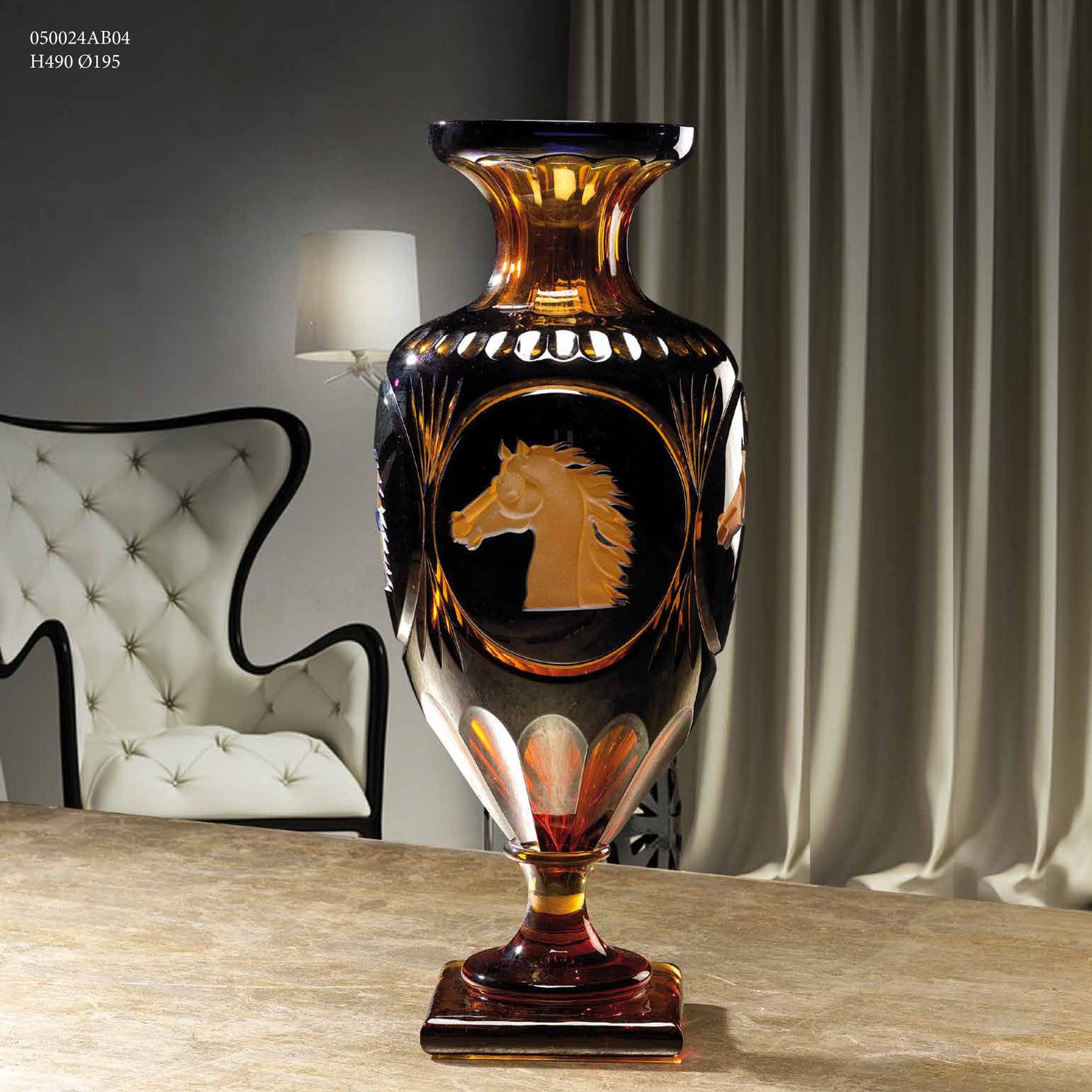 amber vase crystal horse nuovacev