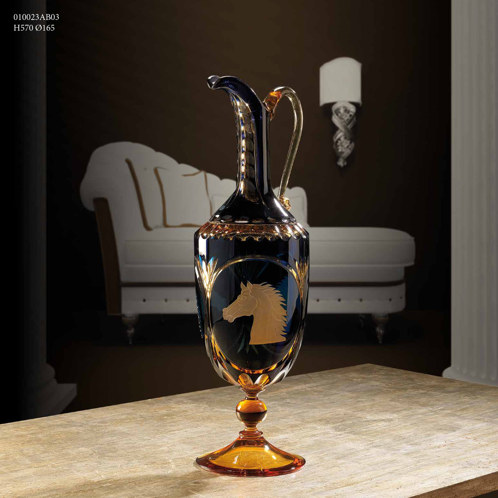 carafe horse crystal