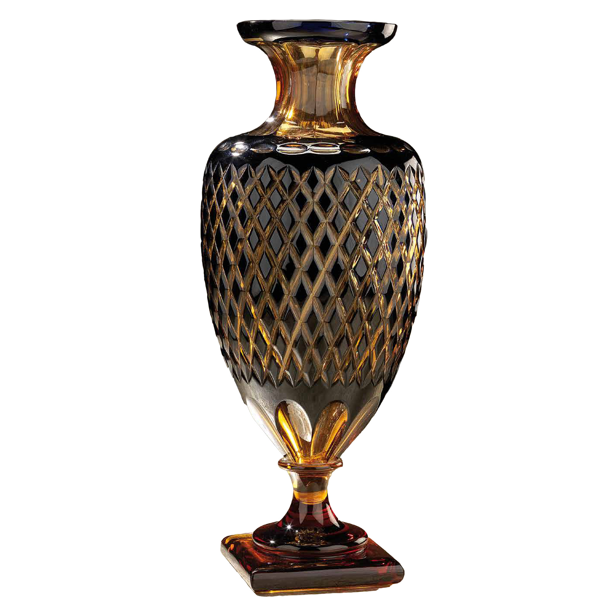 nuovacev crystal amber blue crystal vase